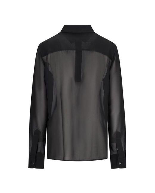 AMI Black Ami Collared Long-Sleeve Shirt