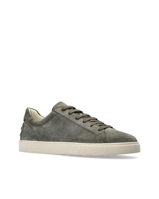 Tod's Green Logo Printed Round Toe Sneakers for men
