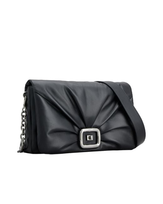Roger Vivier Black Viv Choc Chain-Linked Large Shoulder Bag
