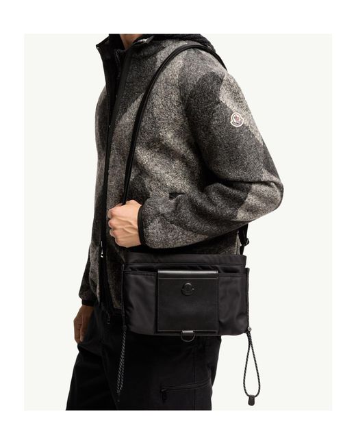 Moncler Black Kenton Drill Crossbody Bag for men