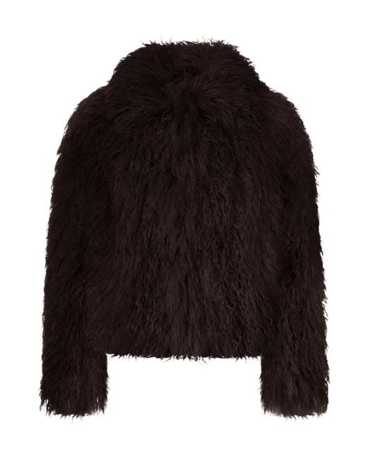 Tagliatore Black Short Curly Sheepskin Jacket