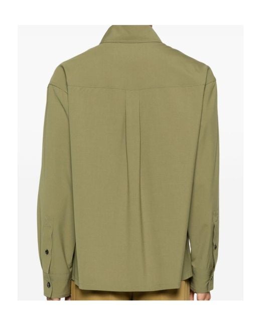 Bottega Veneta Green Regular Fit Front Zipped Shirt for men