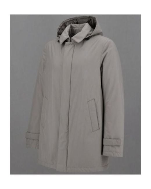 Herno Gray Gortex Long-Sleeved Hooded Jacket for men