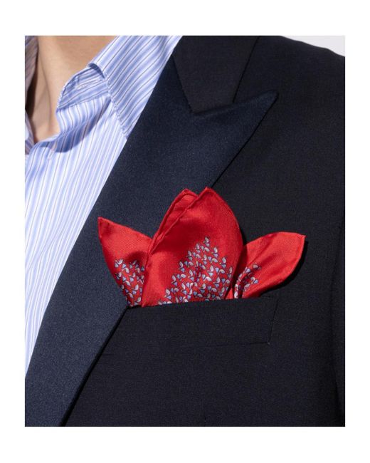 Ferragamo Red Square Pocket Square for men