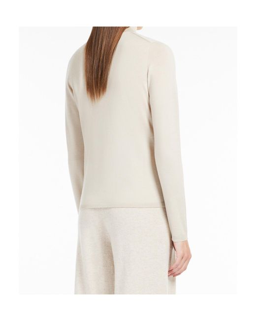 Max Mara White Veloce Turtleneck Long-Sleeved Jumper
