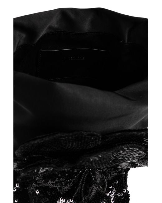 ROTATE BIRGER CHRISTENSEN Black Drawstring Shoulder Bag