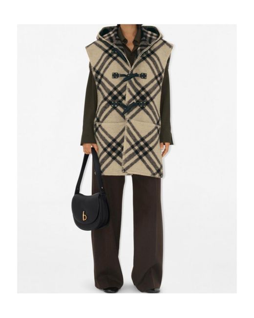 Burberry Multicolor Check Wool Cape