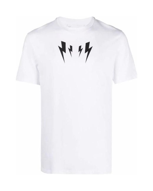 Neil Barrett White Logo T-Shirt for men
