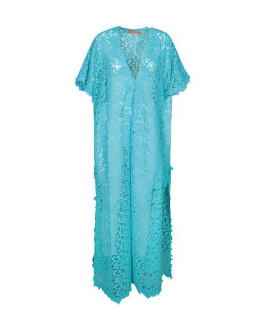 Ermanno Scervino Blue Laced Maxi Dress