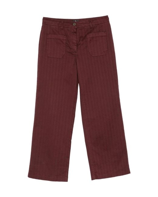 Etro Red Patch-Pocket Trousers