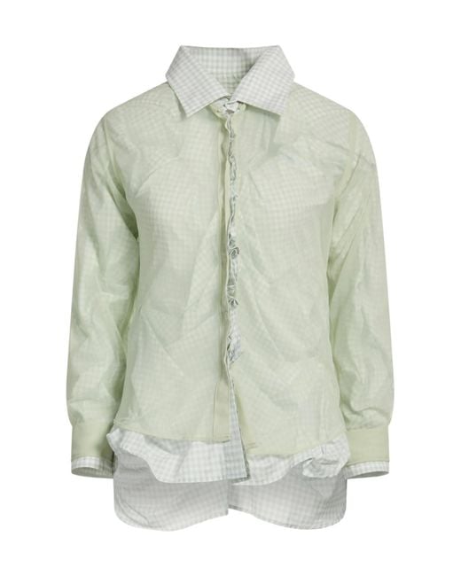 Maison Margiela Green Long-Sleeve Plaid Shirt