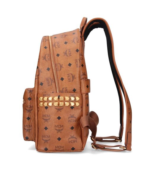 MCM Brown Zippered Backpack for men