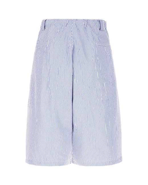 Willy Chavarria Blue Toluca Striped Shorts for men