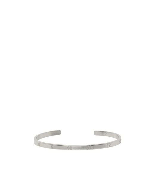 Maison Margiela White Numbers Engraved Cuff Bracelet for men