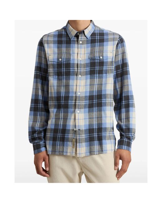 Woolrich Blue Checked Pocket Shirt for men