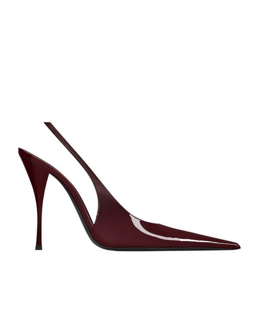 Saint Laurent Purple P.A.R.I.S. Slingback Pumps