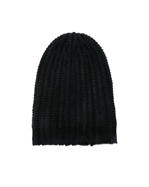 Avant Toi Black Ribbed-Knit Beanie Hat for men
