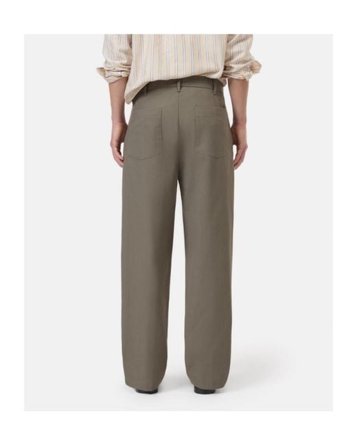 Closed Gray Pleated Straight-Leg Pants for men