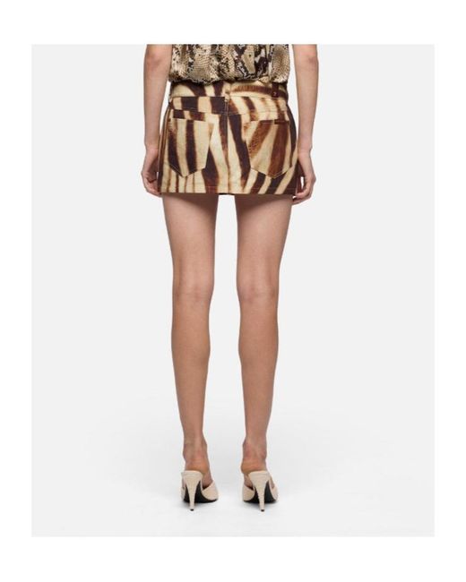 7 For All Mankind Natural Short Zebra-Print Skirt