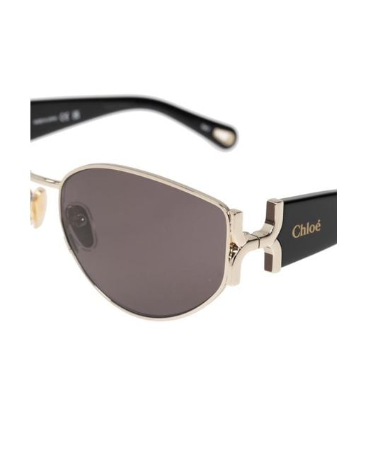 Chloé White Chloé Eyewear Irregular Frame Sunglasses
