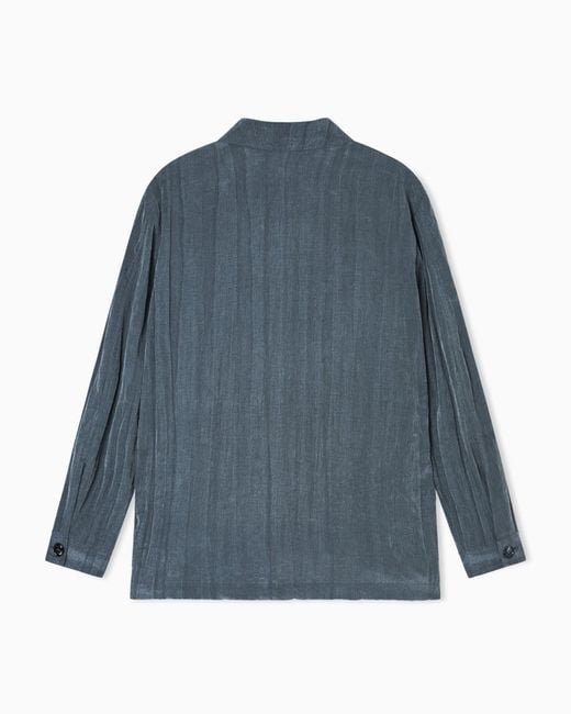 Giorgio Armani Blue Button-Up Lightweight Jacket for men
