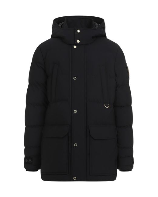 Moose Knuckles Black Valleyfield Padded Jacket With Side Pockets for men
