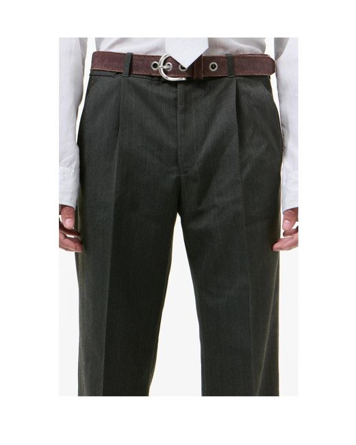Our Legacy Gray Slack Pleated Straight-Leg Pants for men