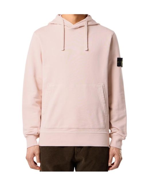 Stone Island Pink Regular-Fit Hooded Sweatshirt With Pouch Pocket for men