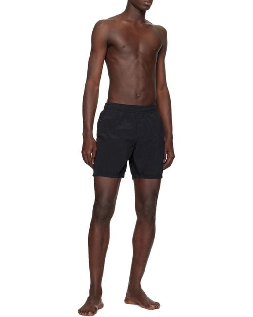 Stone Island Black Logo Patch Swim Shorts for men