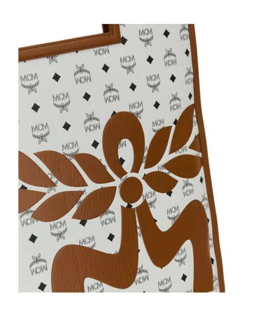 MCM White Pattern Handbag