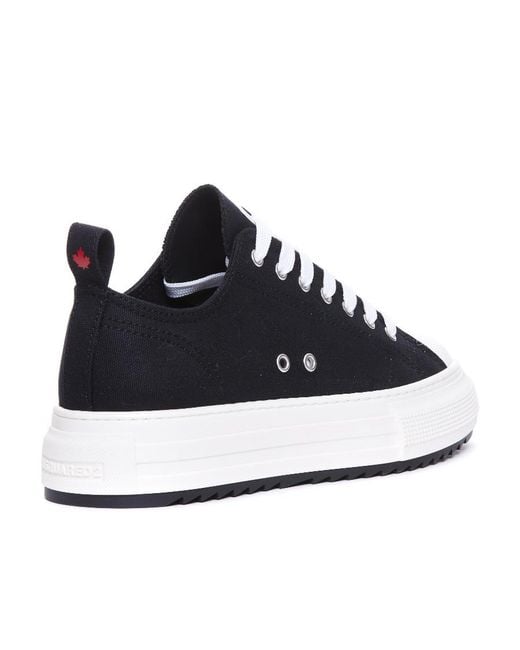 DSquared² Black Oversized Canvas Sneakers for men