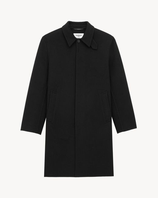 Saint Laurent Black Double-Faced Wool Coat for men