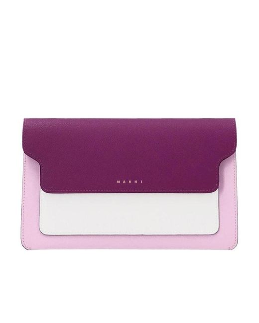 Marni Purple Logo Shoulder Bag