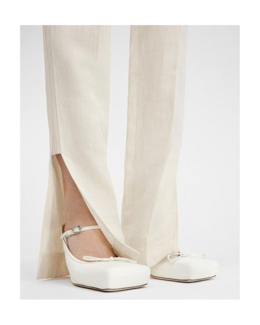 Jacquemus White Side Split Straigh-Leg Pants