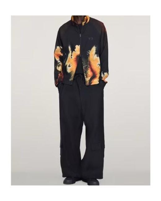 Y-3 Blue Pattern-Printed Zipped Sweatshirt for men