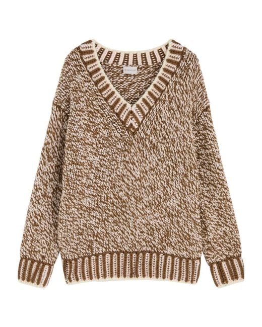 Moncler Natural Ribbed Wool-Blend Jumper