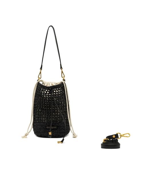 Gianni Chiarini Black Nefeli Drawstring Crossbody Bag