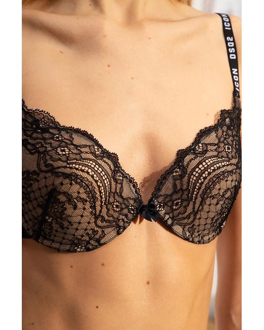 DSquared² Brown Logo Bra