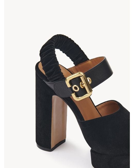 Chloé Black Chloé Aria Buckle Detailed Platform Sandals