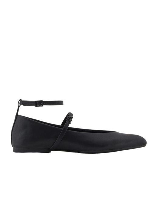 ARMANI EXCHANGE Black Pointed-Toe Ballerina Shoes