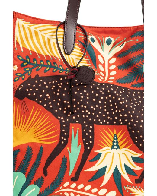 Etro Red X Tabby Booth Unfold Me Cheetah-Print Tote Bag