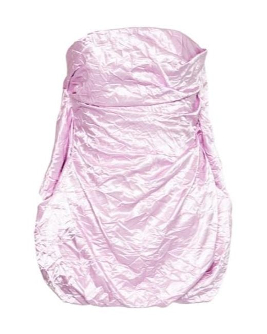 The Attico Pink Strapless Satin Minidress