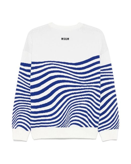 MSGM Blue Striped Sweater