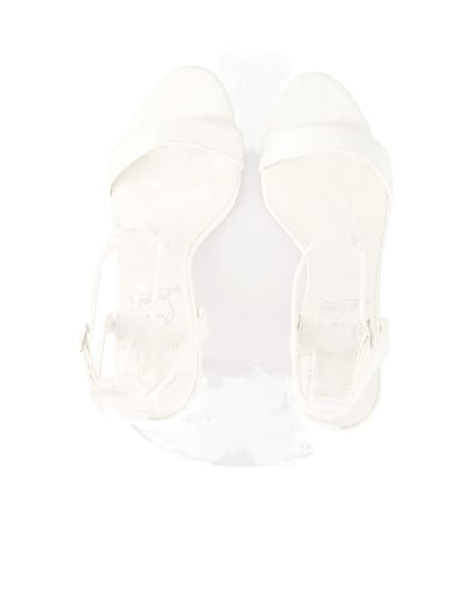 Christian Louboutin White Round-Toe High-Heeled Sandals