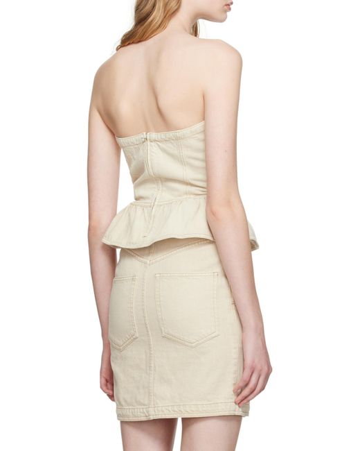 Isabel Marant Natural Strapless Denim Top