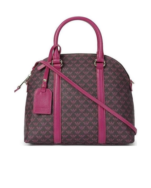 Emporio Armani Purple Logo Details Handbag