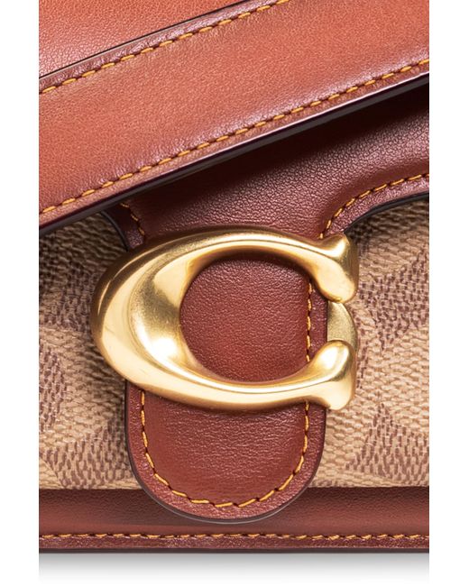 COACH Brown Logo Plaque Zipped Card Case