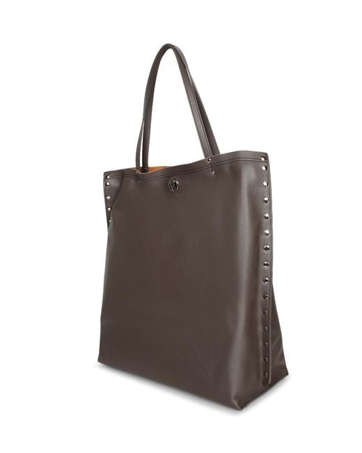 Zanellato Gray Medium A'Spasso Stud-Embellished Leather Tote Bag