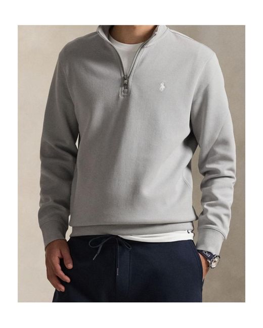 Polo Ralph Lauren Gray Quarter Zip-Up Hoodie for men