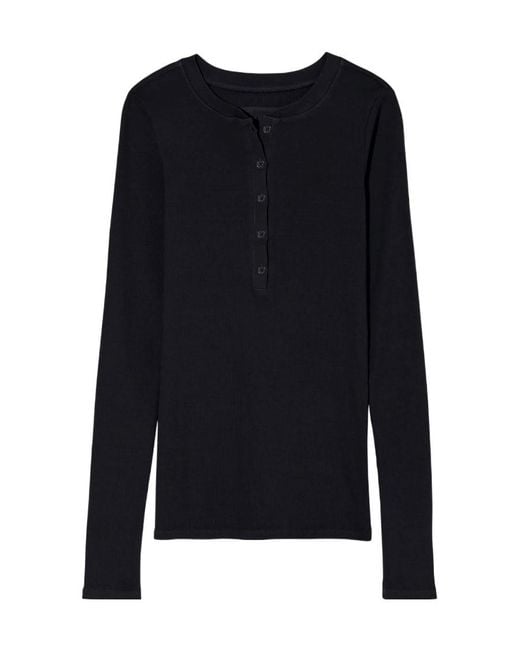 Nili Lotan Blue Button Down Collar Jersey Top